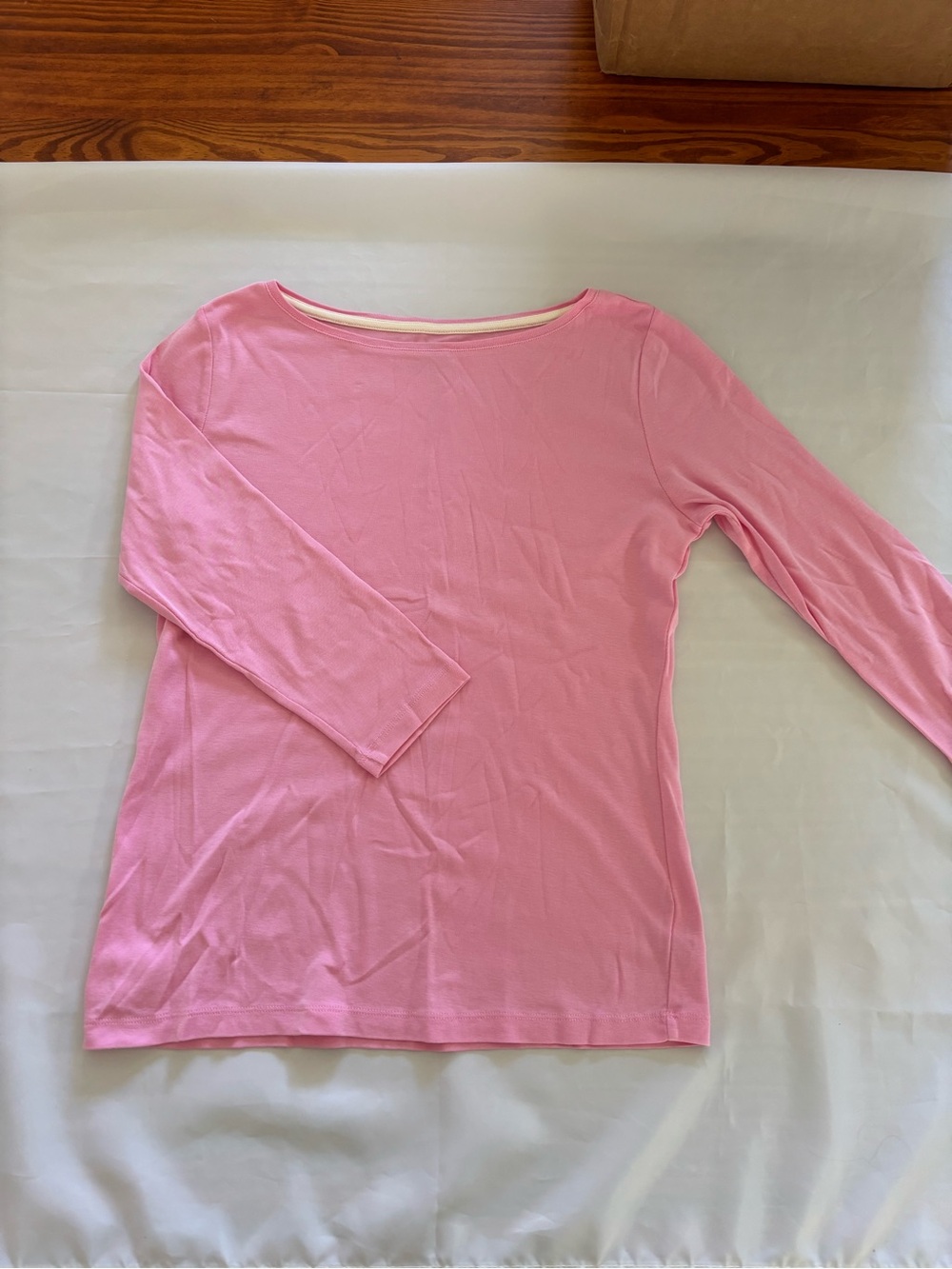 Talbots Pink 3/4 Sleeve Boatneck Top
